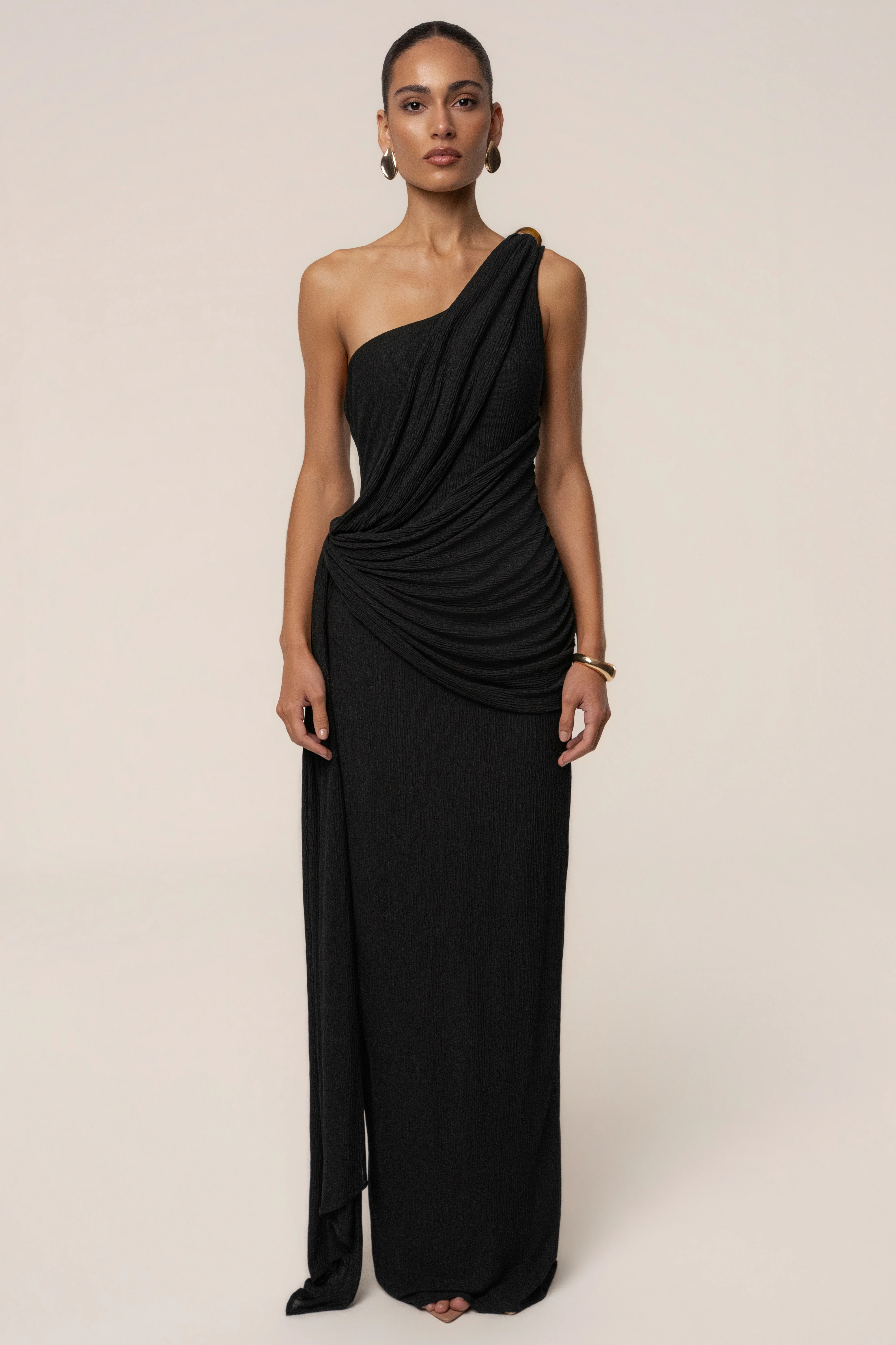 Black Rich Mocha Wrap Dress