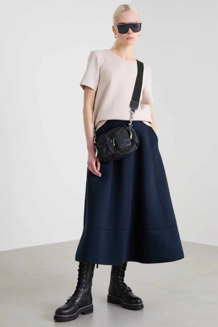 Jersey flared skirt - NIGHT BLUE