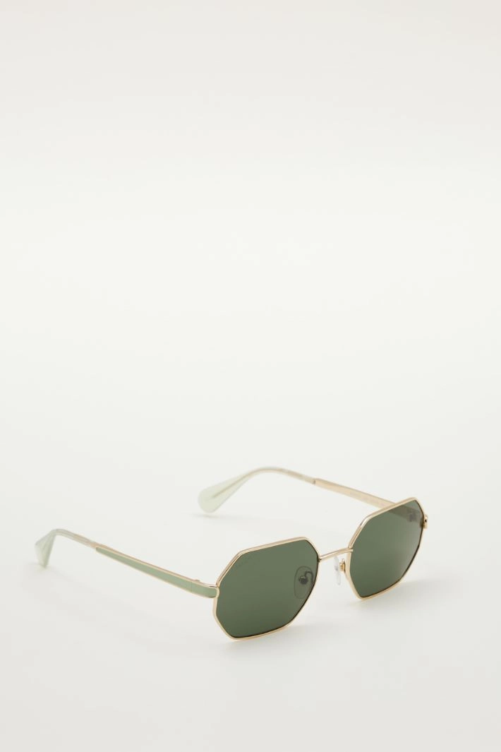 Geometric metal sunglasses - GREEN GOLD