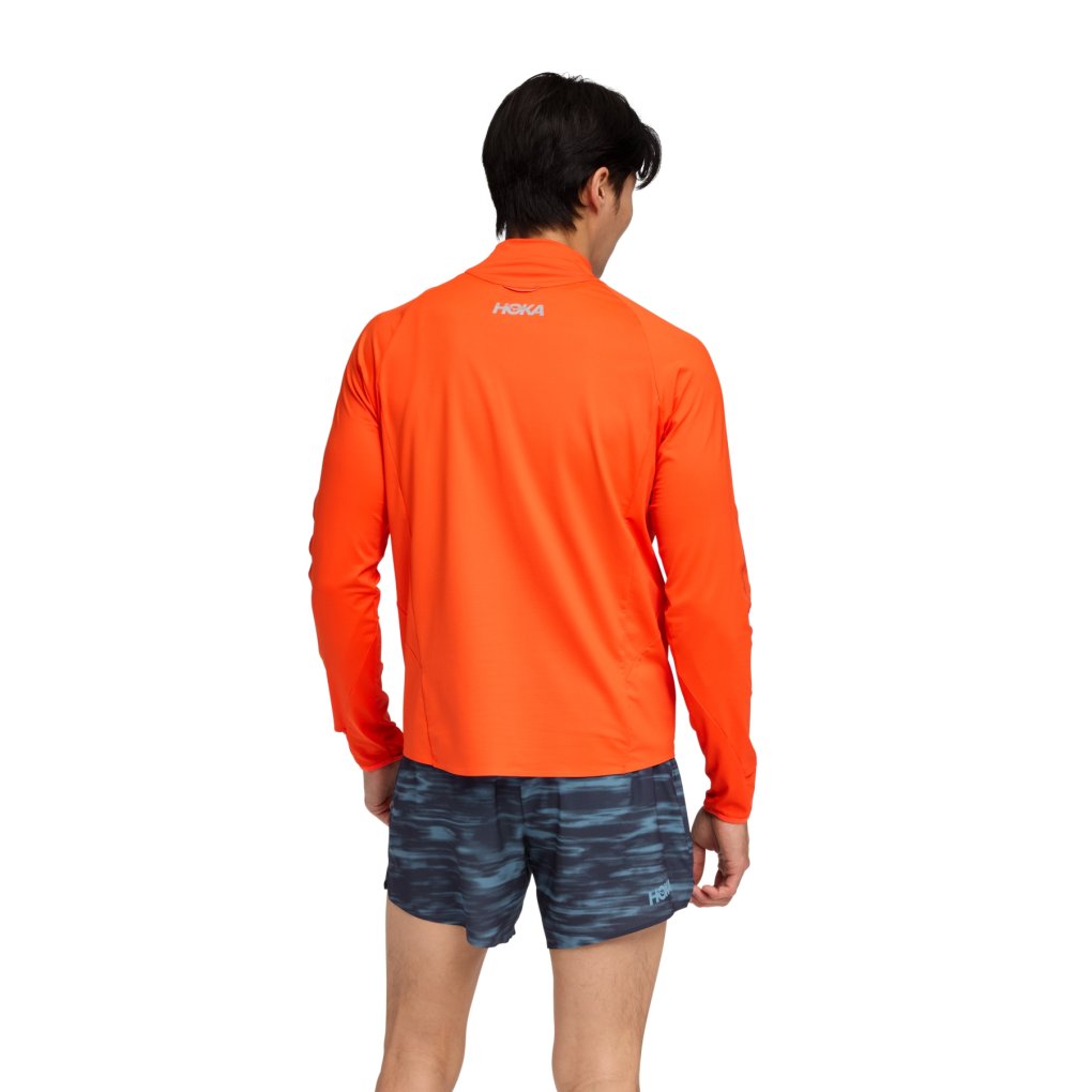 Hoka GlideTech Quarter Zip Shirt Men - lava
