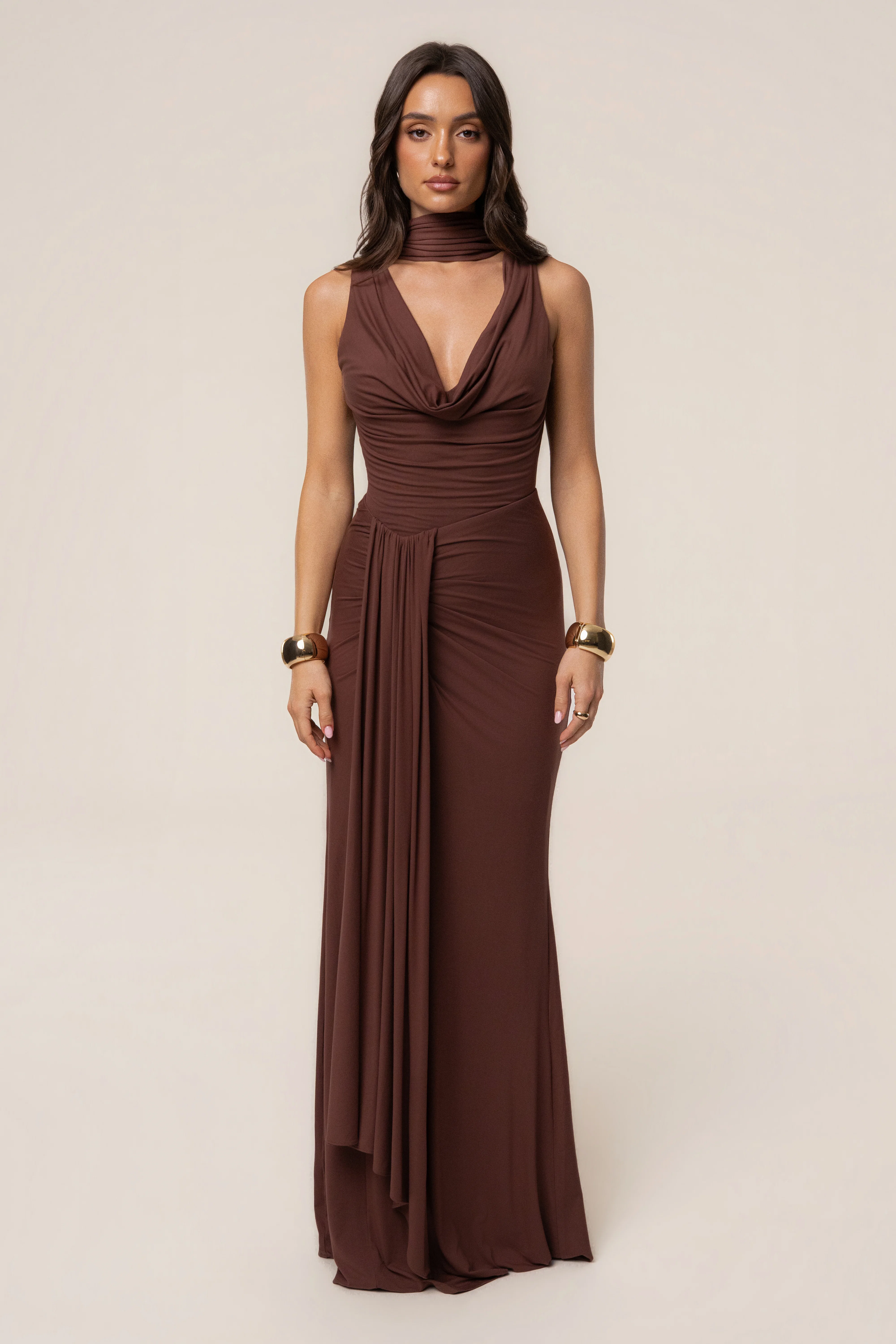 Brown Coastal Multi Skirt Set
