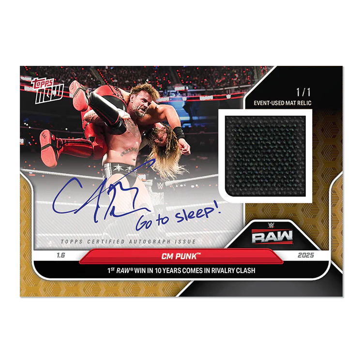 CM Punk - 2025 WWE Topps NOW® Card 6 - LOOK FOR AUTO-RELICS