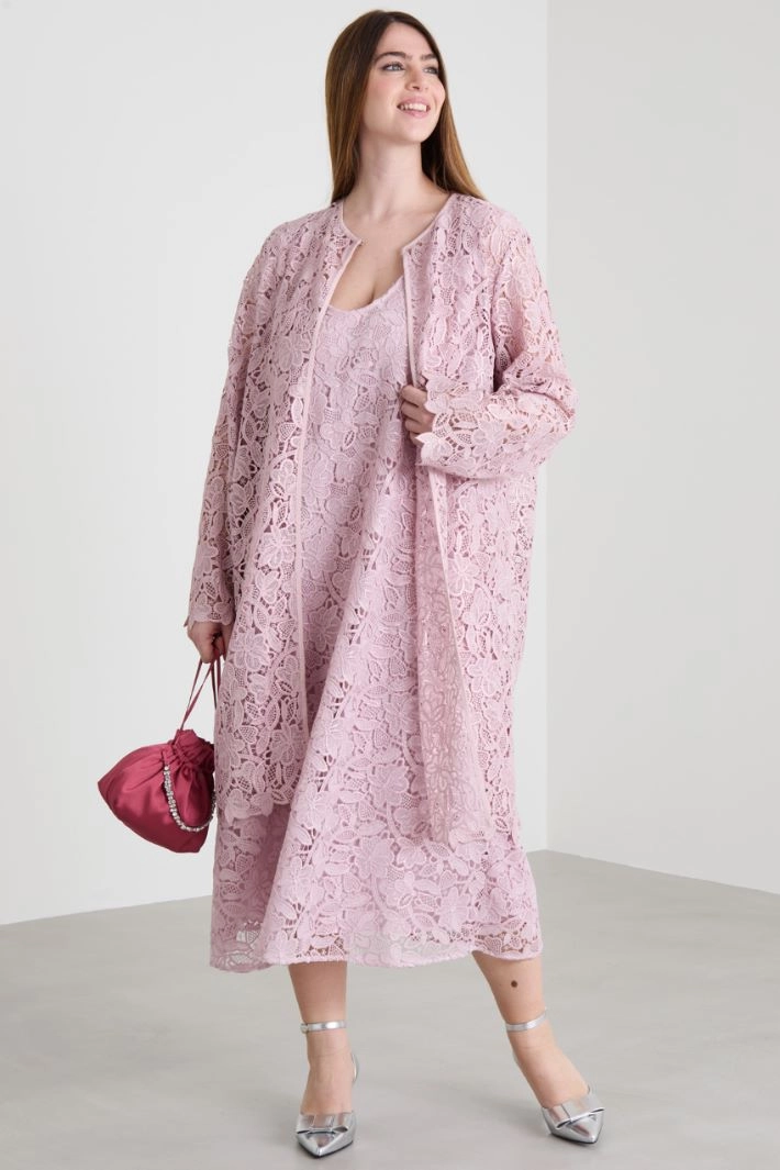 Lurex lace dress - LIGHT PINK