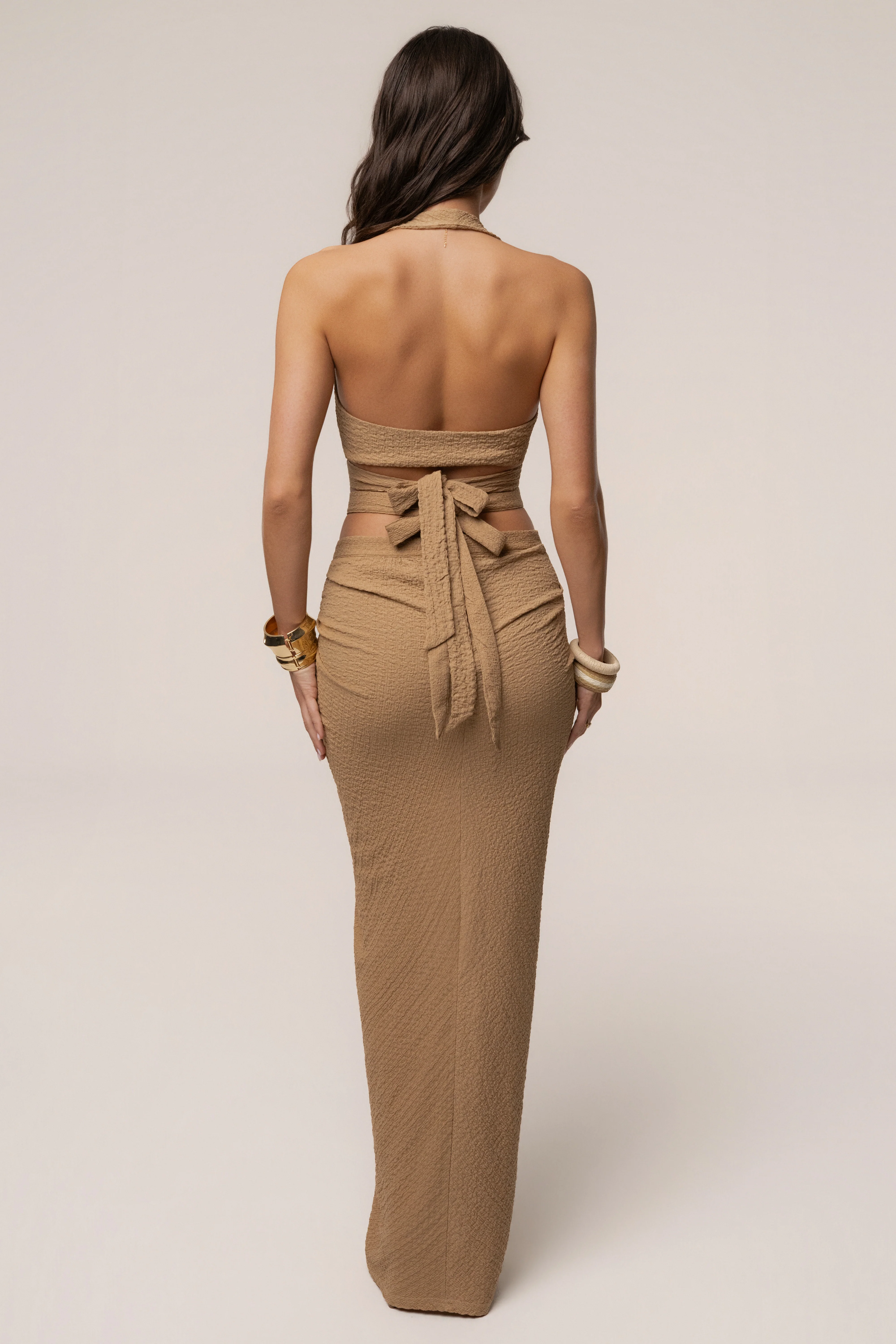 Beige Cabana Halter top