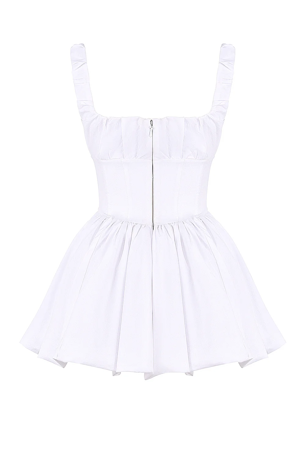 white cotton tulle mini dress