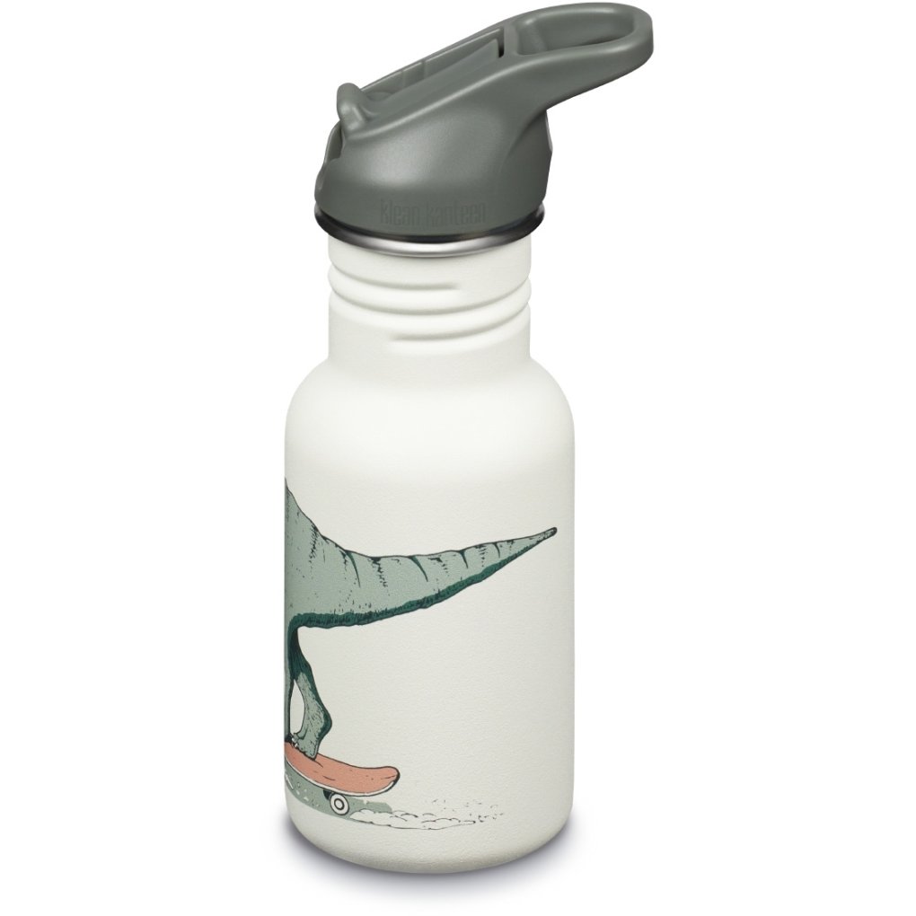 Klean Kanteen Kid Classic Bottle 355ml with Flip Sport Cap - dino skate