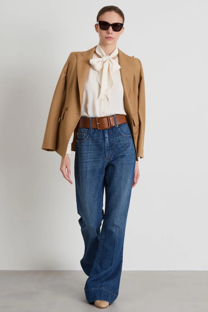 Blouse with neckerchief - CREAM