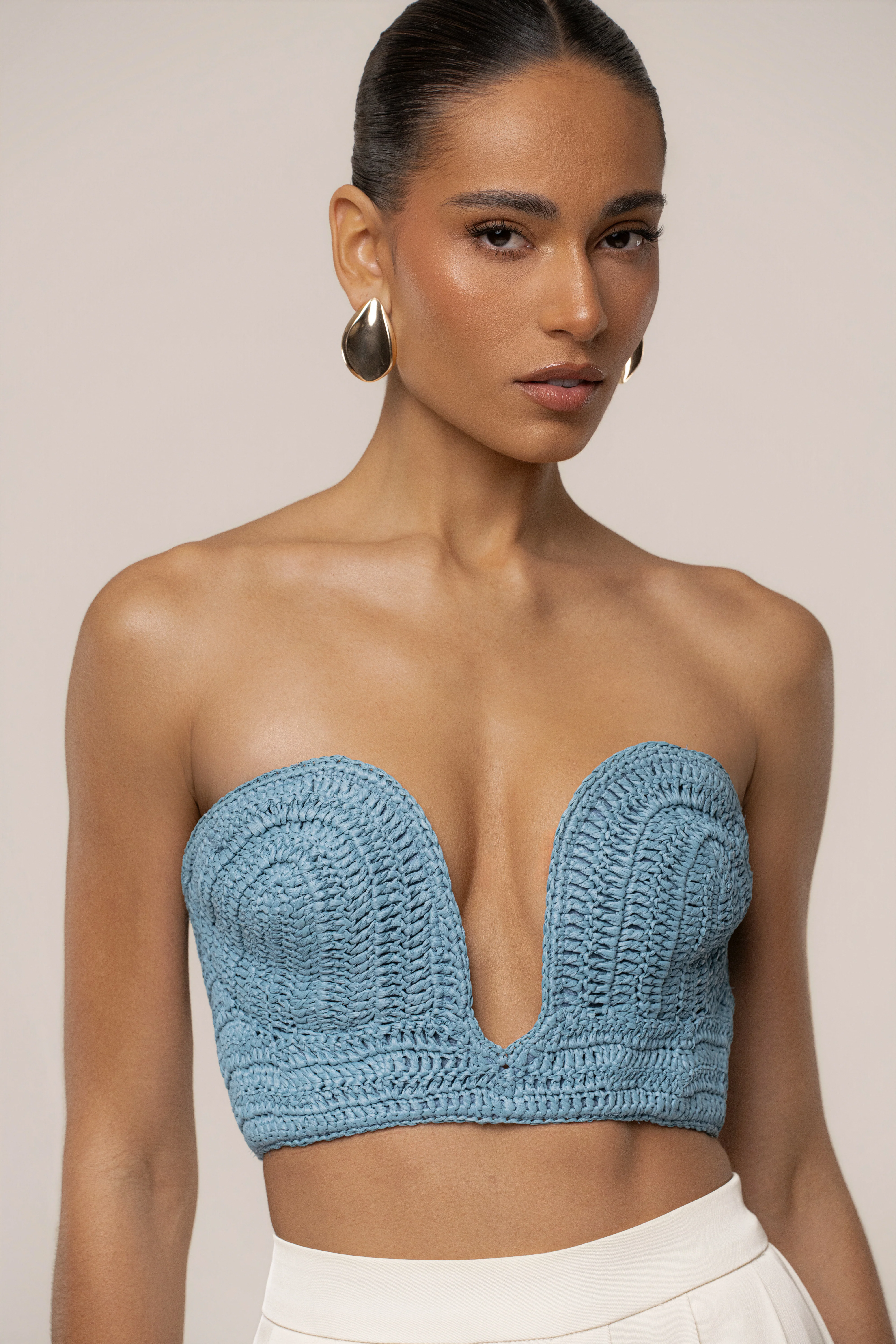 Blue Sail Away Texture Bustier