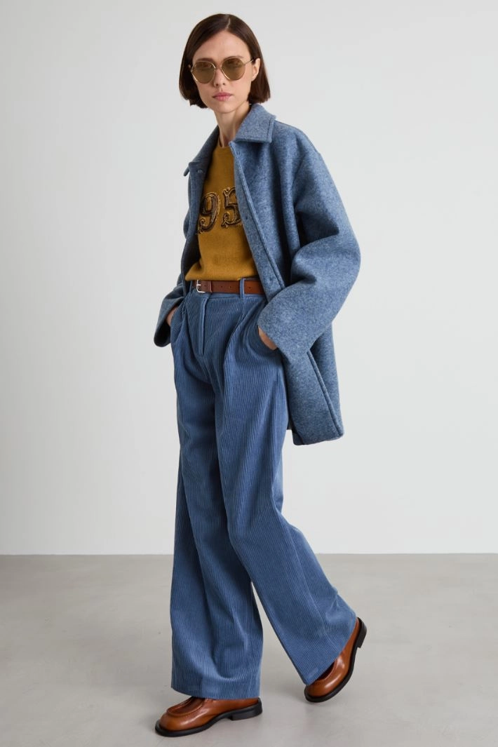 Felt effect wool coat - AIR FORCE BLUE