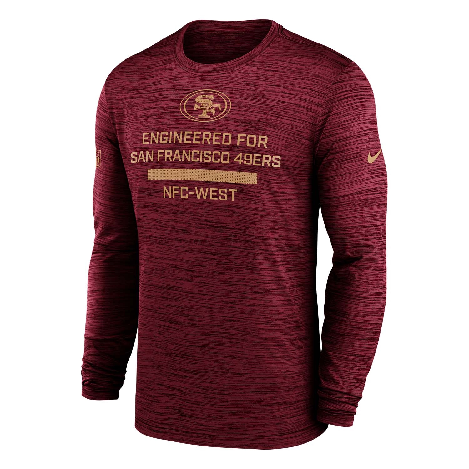 San Francisco 49ers 2025 NFL Sideline Nike Velocity Performance Long Sleeve T-Shirt Red