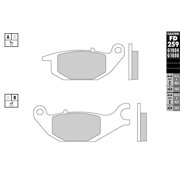 Galfer sinter metal brake pads rear backRef: FD259G1054