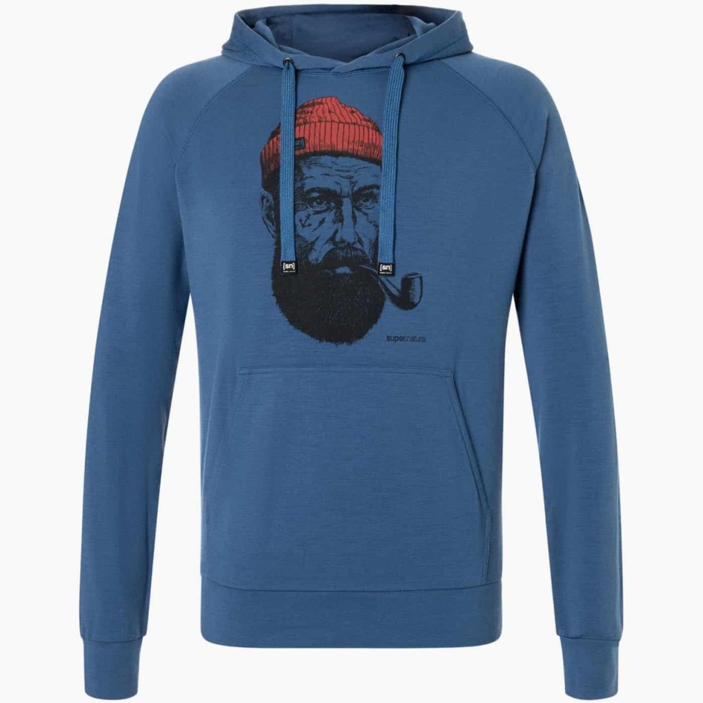 SUPER.NATURAL Fav Sailor Hoodie Men - Blueberry/Jet Black/High Risk Red