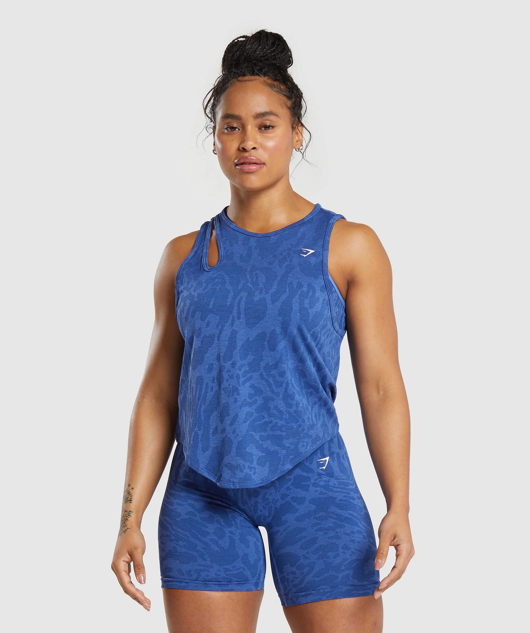 Adapt Safari Seamless Drop Arm Lifting Tank Wave Blue/Iris Blue