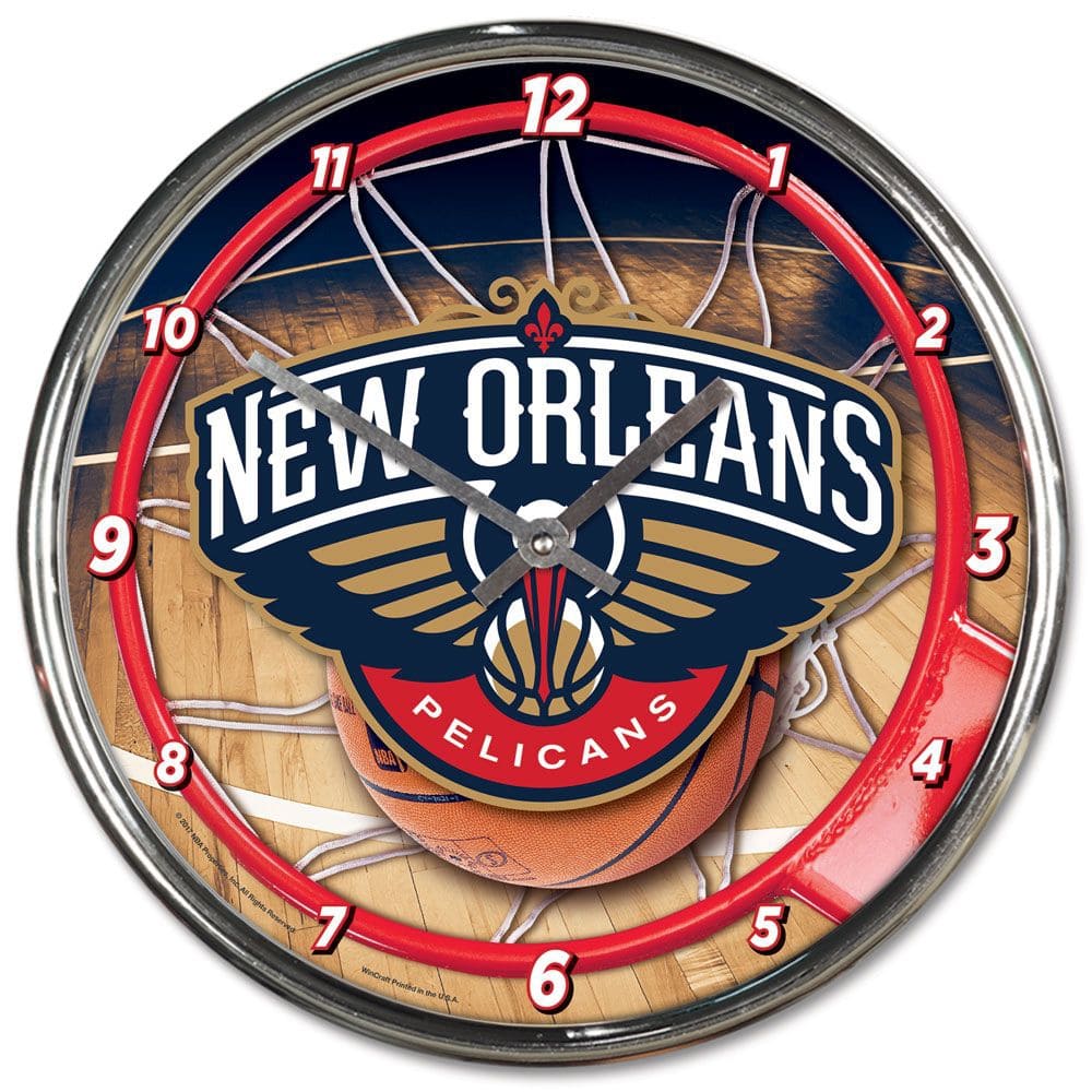 New Orleans Pelicans WinCraft Chrome NBA Wall Clock