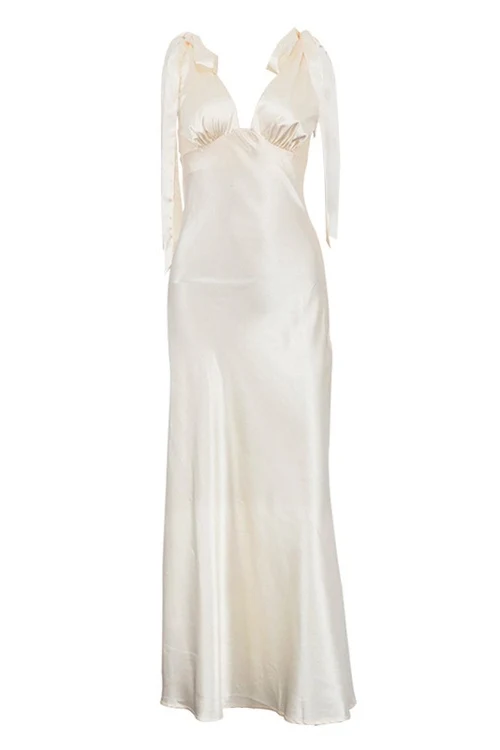 Elegant Backless Tie Bodycon Maxi Dress