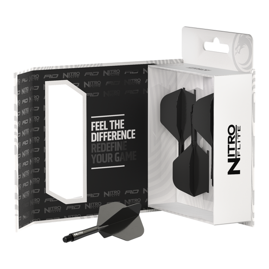 Red Dragon Nitroflite - Black Shaft Black No2 Flights