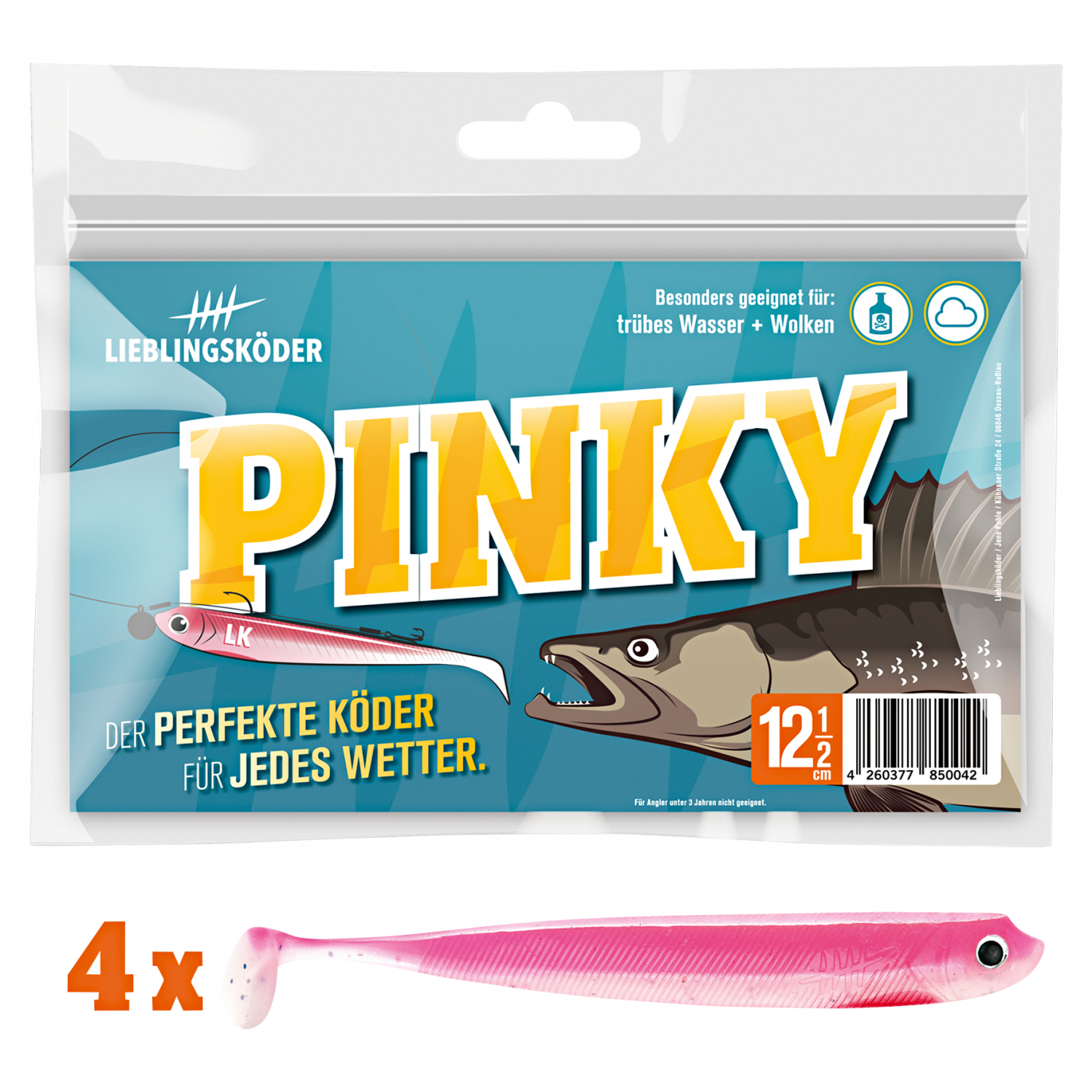 Lieblingsköder Shad Zander Bait (12.5 cm, Pinky)