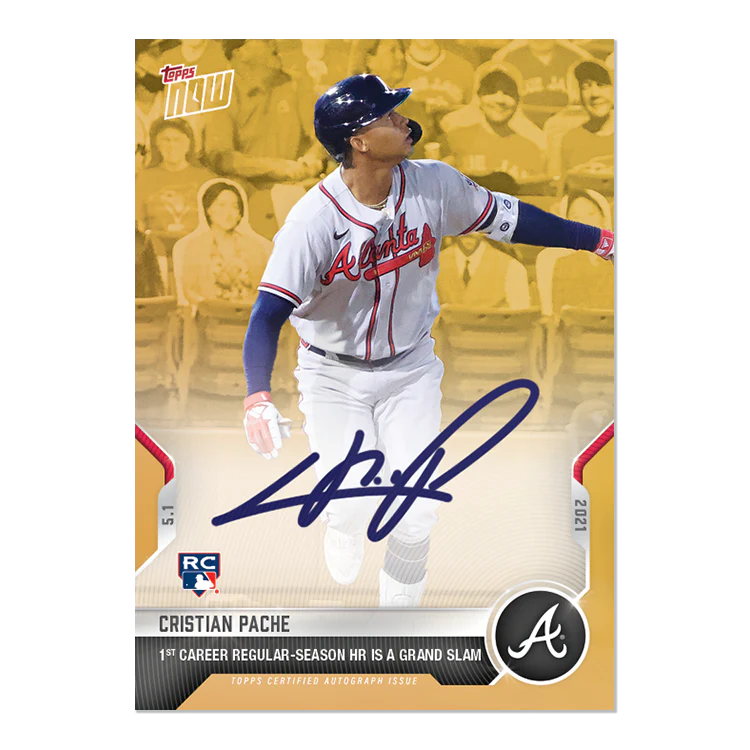 On-Card Auto # to 1 - Cristian Pache - 2021 MLB TOPPS NOW® Card 158F