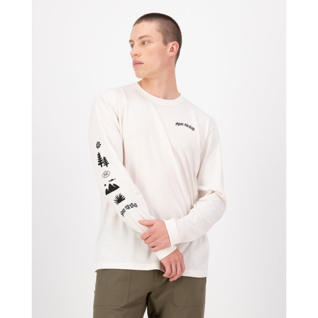Mons Royale Yonder Merino Organic Cotton Longsleeve Shirt Men - vintage white