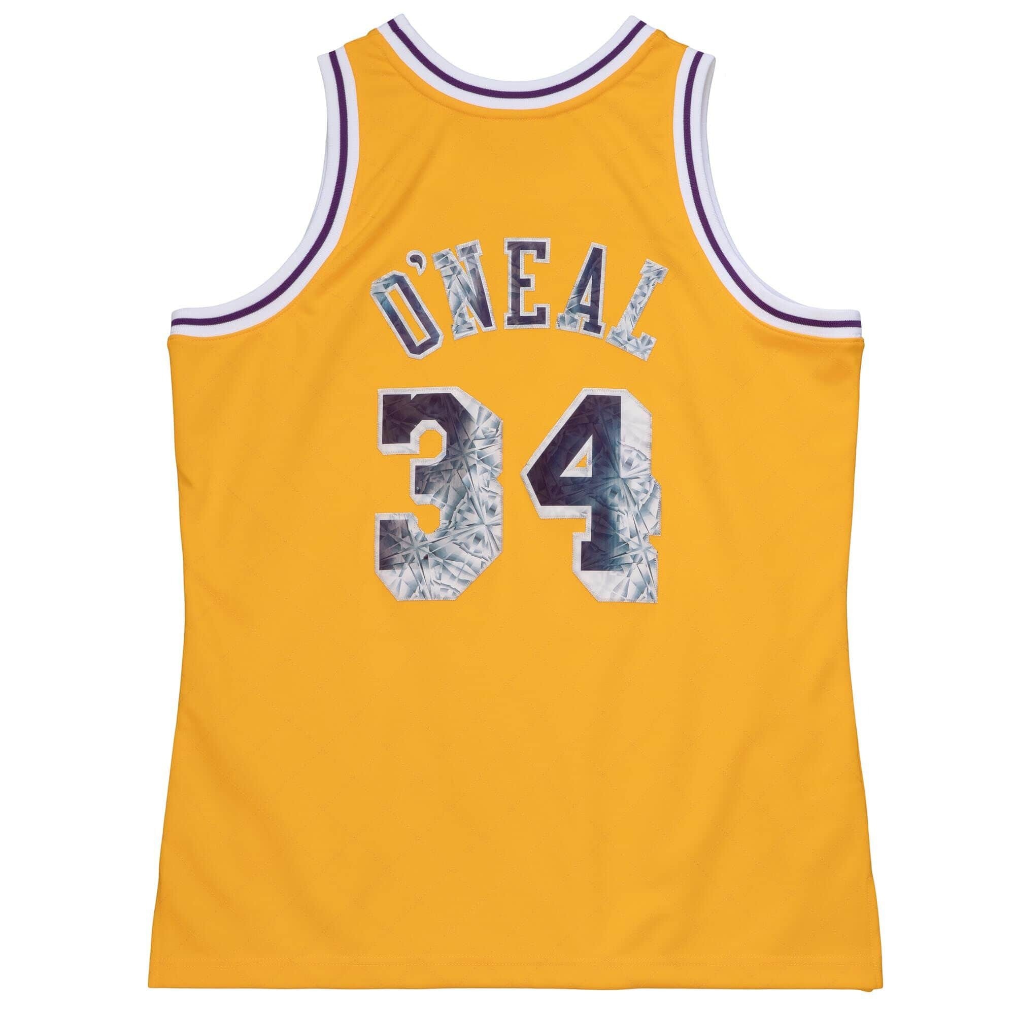 Shaq O'Neal #34 Los Angeles Lakers 75th Anniversary Mitchell & Ness Swingman NBA Jersey Yellow