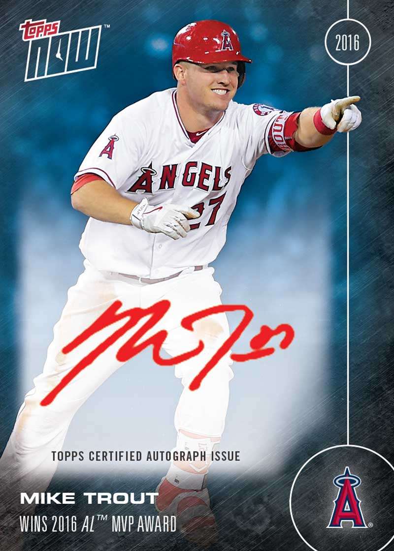On-Card Autograph # to 49 - Mike Trout Wins 2016 AL MVP Award - TOPPS NOW®