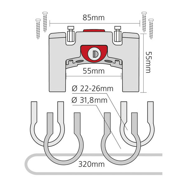 KLICKfix Handlebar Adapter Universal + Lock 0211LU