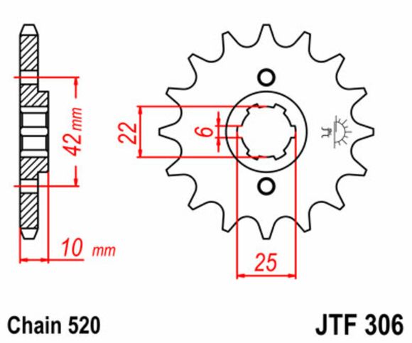 JT. Standard steel 306 - 520Ref: Jtc01117A / 1077340001