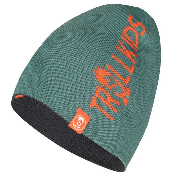 Trollkids Troll Long Beanie Kids - Black/Stormy Blue/Flame Orange