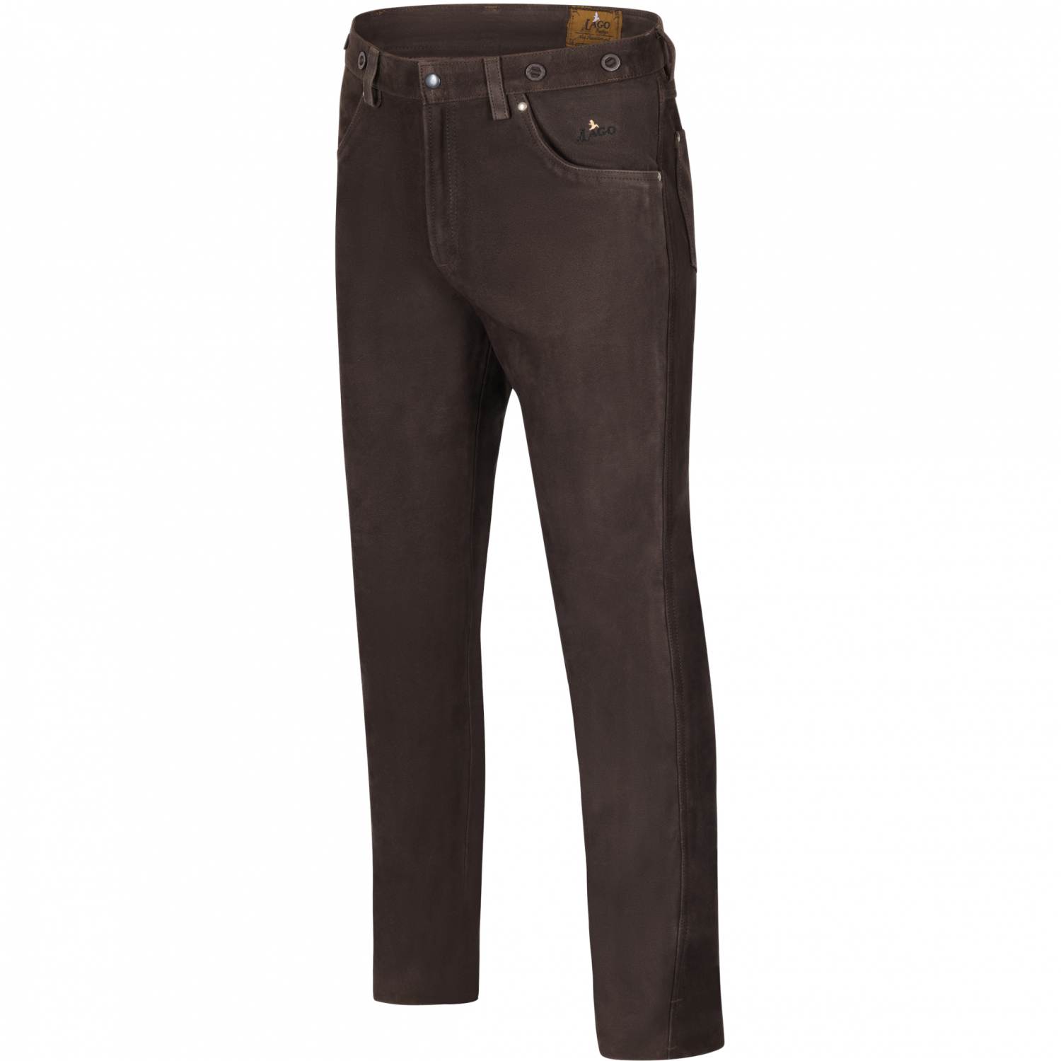il Lago Prestige Nubuck Leather Trousers Men (Brown)