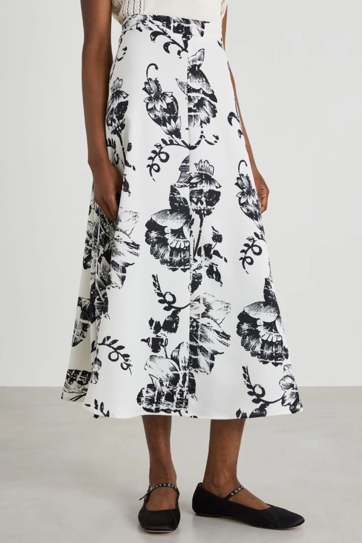 Envers satin skirt - WHITE BLACK