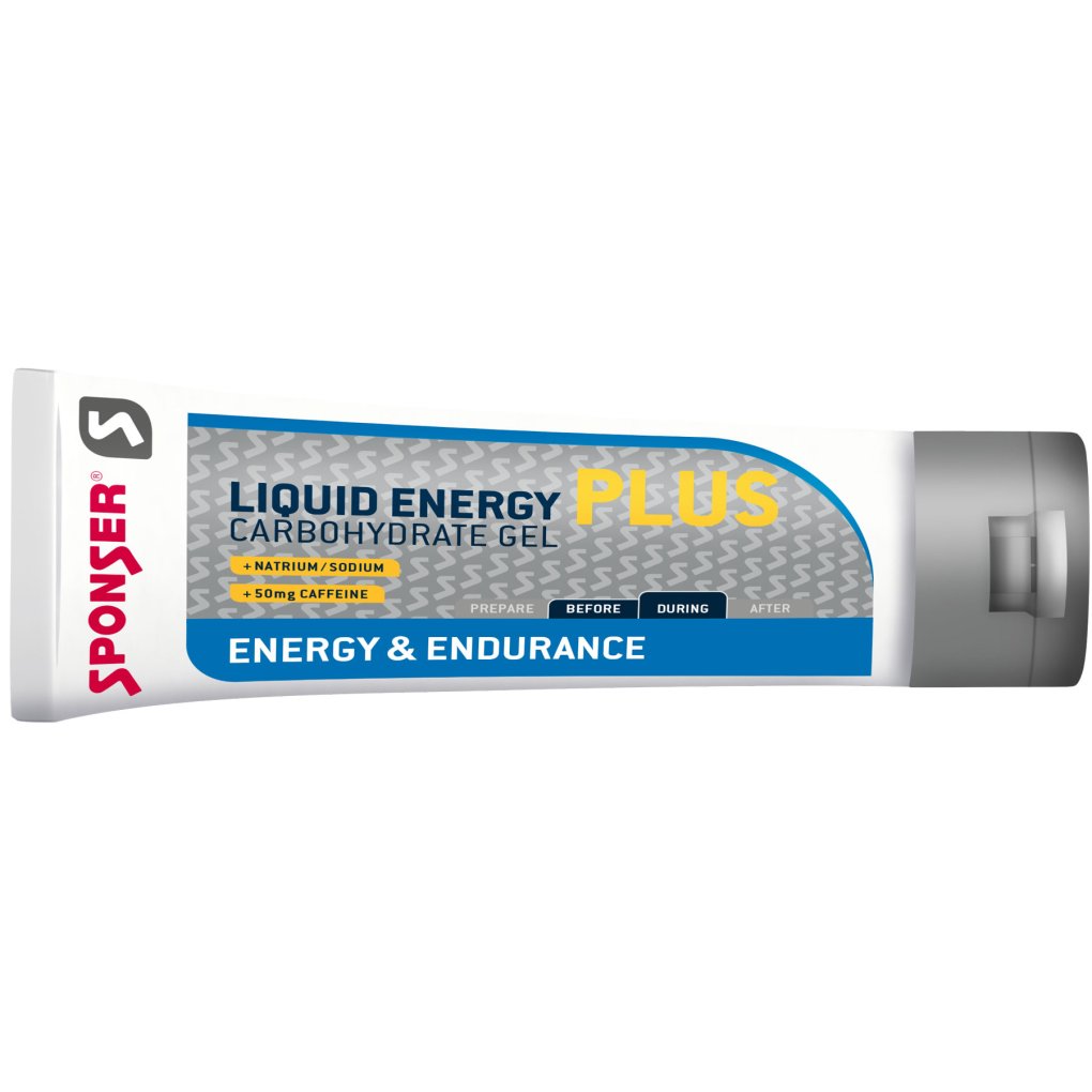 SPONSER Liquid Energy Plus - Carbohydrate Gel + Caffeine - Tube - 70g