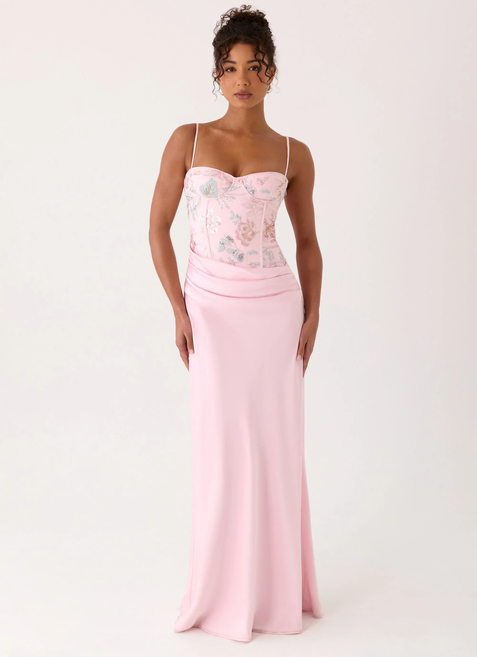 Euphoric Beaded Maxi Dress - Pink Everbloom