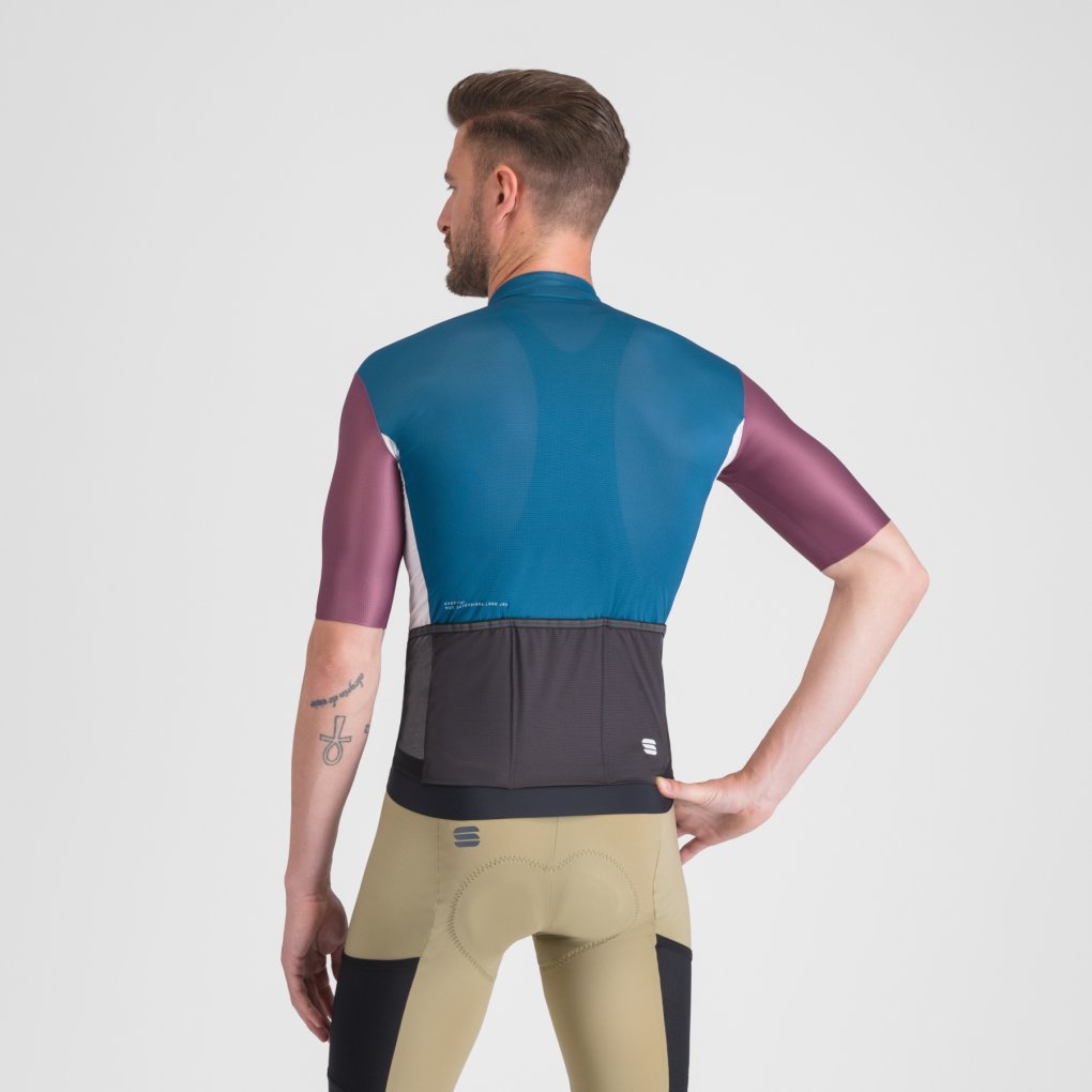 Sportful Supergiara Logo Jersey Men - 415 Teal Blue/Bordo'