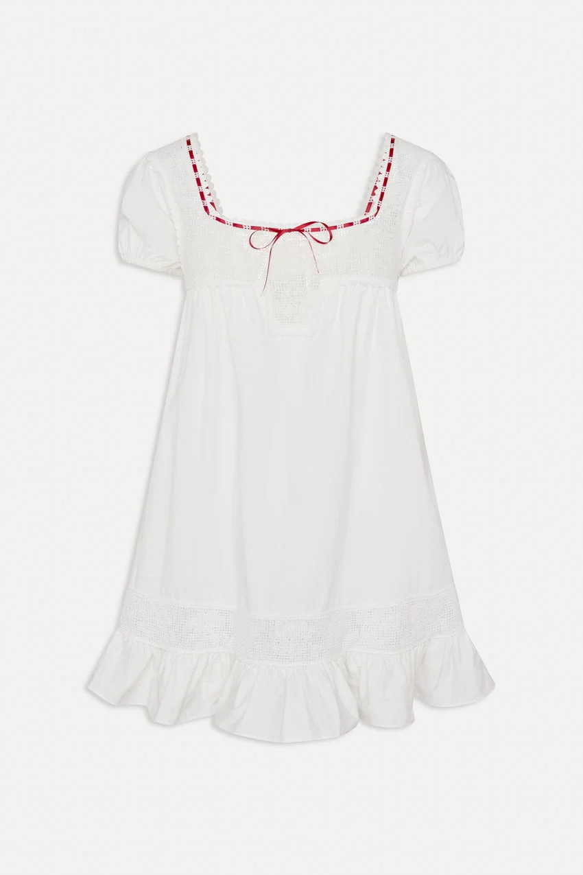 x BELLA HADID Western Poplin Mini Dress - White