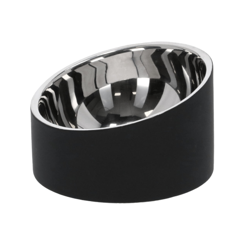 Adori Feeding Bowl Double Walled Scarlett - Black - 12 x 7,5 cm