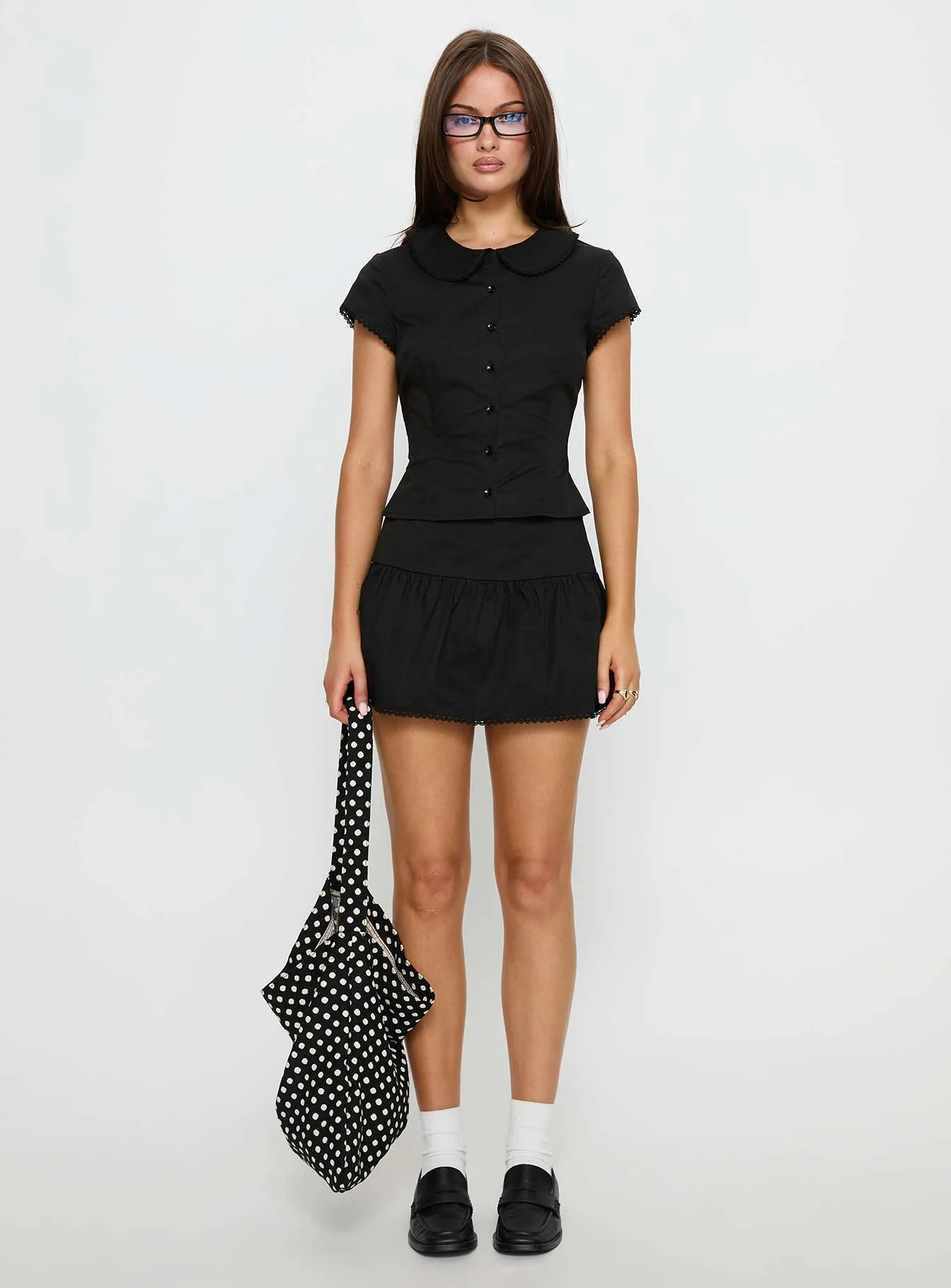 Sweet Treat Button Up Set Black