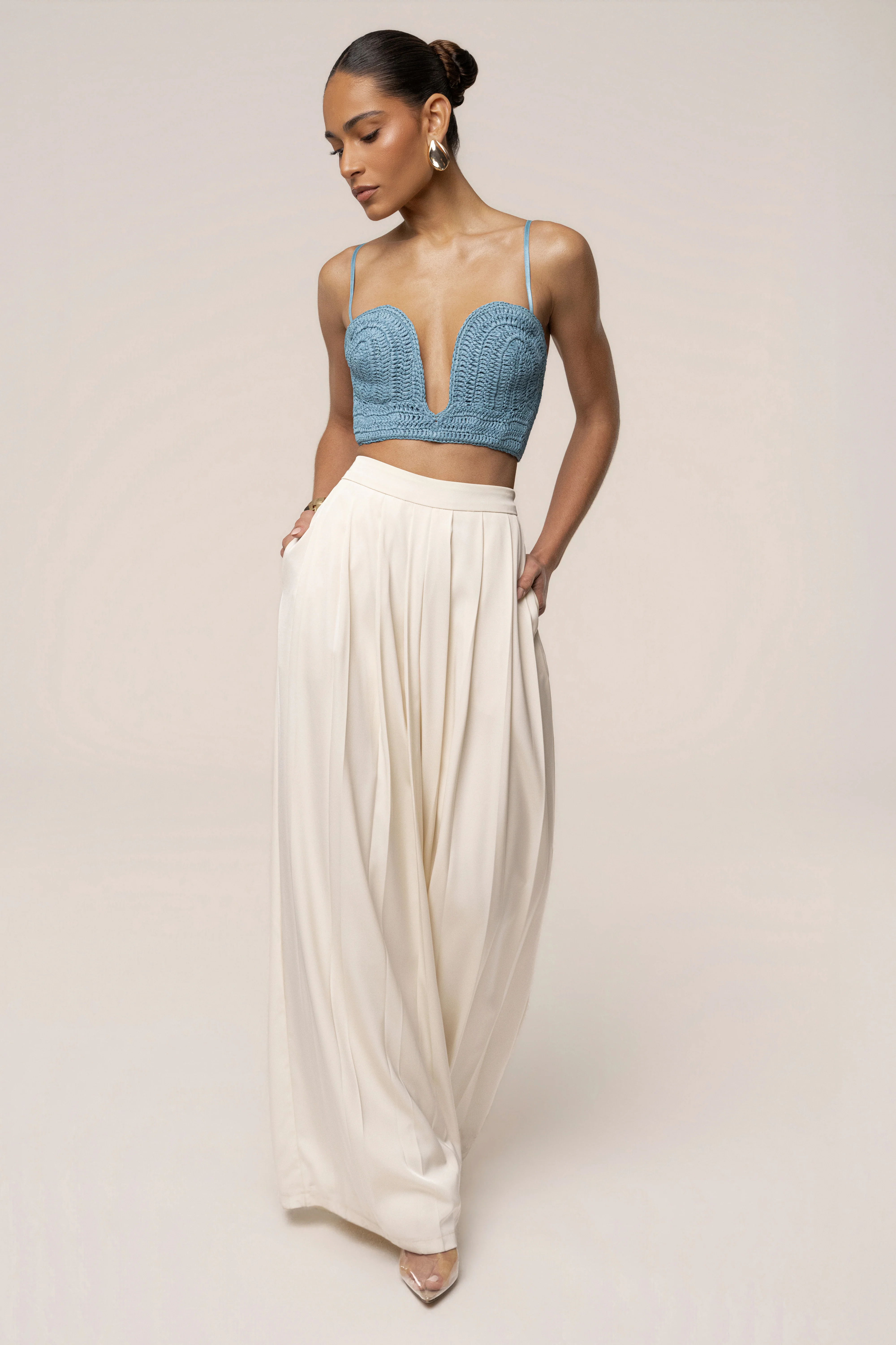 Blue Sail Away Texture Bustier