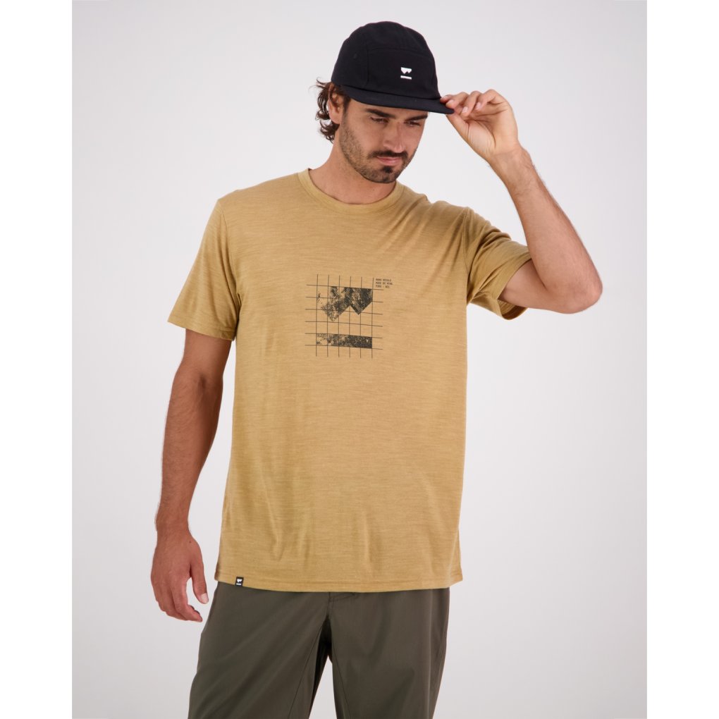 Mons Royale Zephyr Merino Tencel™ T-Shirt Men - smokey cumin