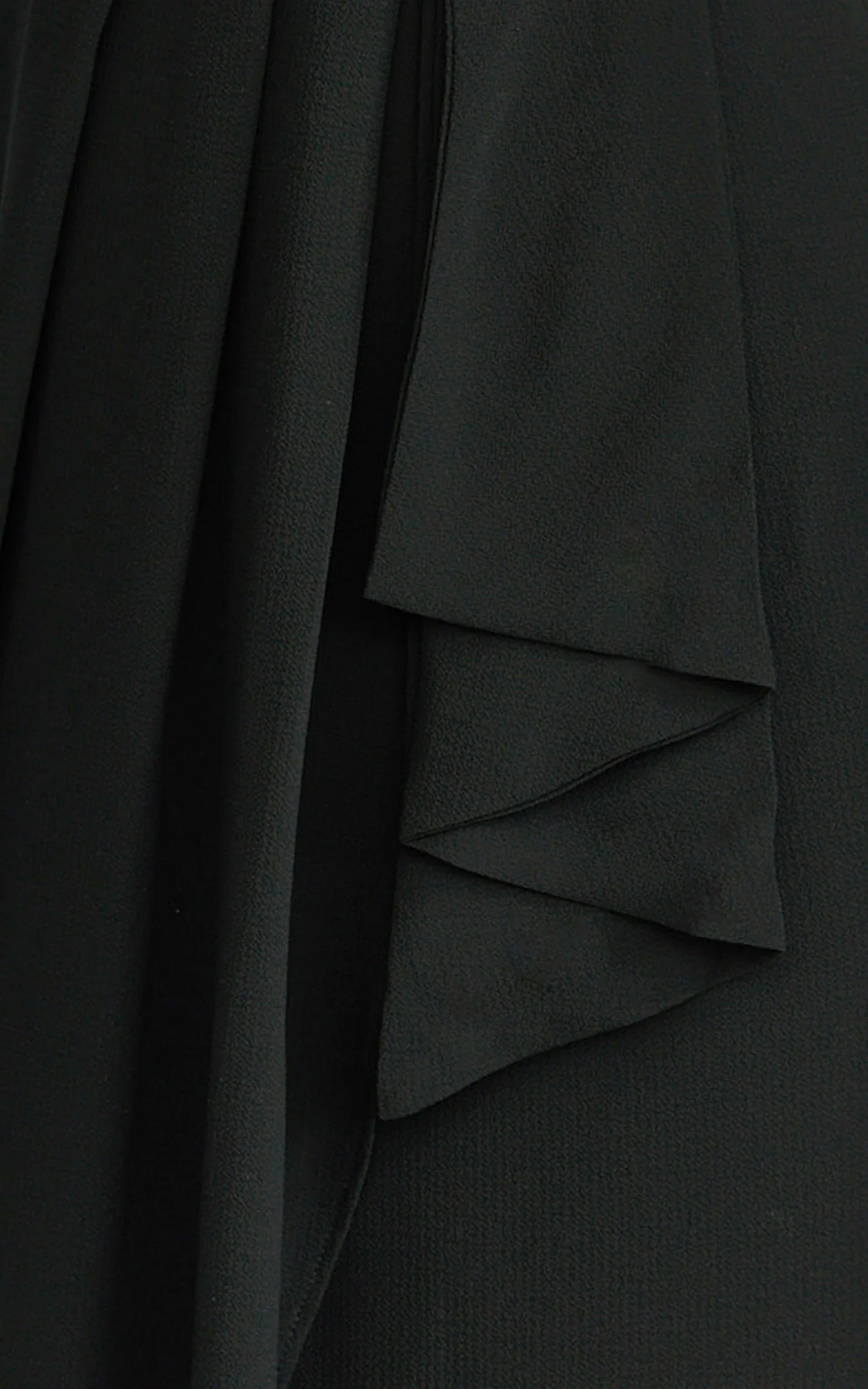 Namaari Midi Dress - Faux Wrap One Shoulder Dress in Black