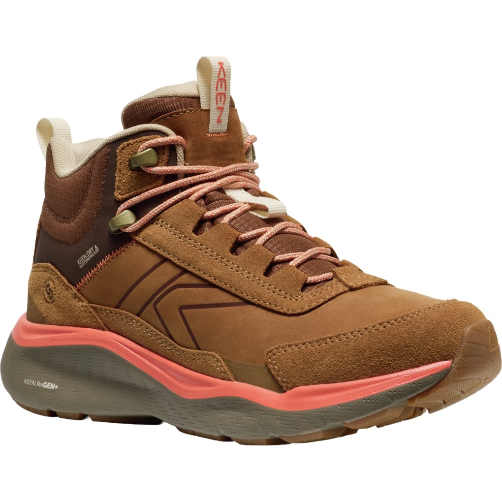 KEEN Leiki Leather Mid Waterproof Shoes Women - Chipmunk/Bison