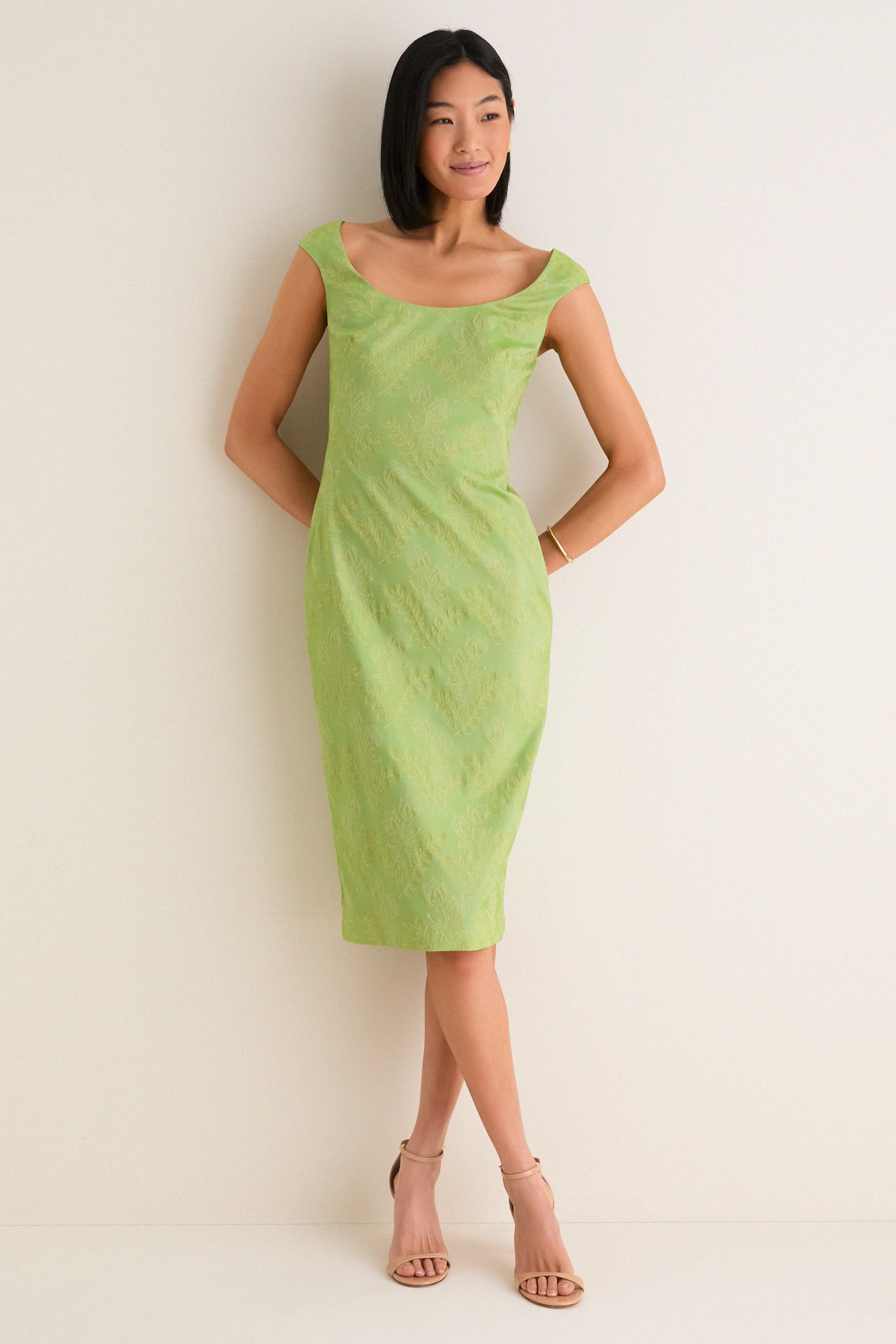 Tuileries Vine Stretch Jacquard Romy Midi Dress