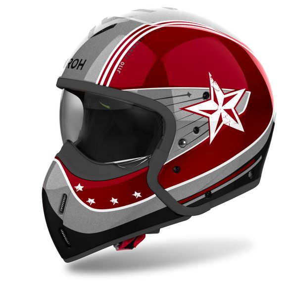Casque modulable Airoh J110 - COMMAND - Rouge / BlancRef : AR1406-C52451