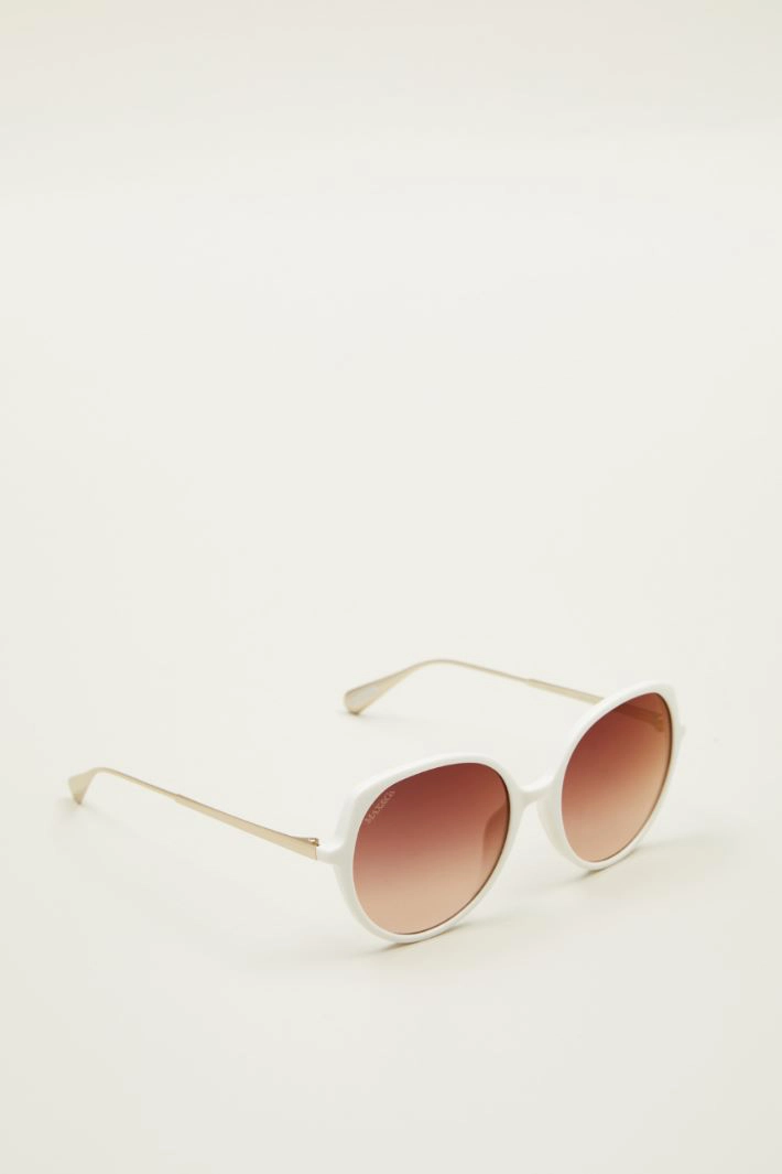 Rounded sunglasses - WHITE