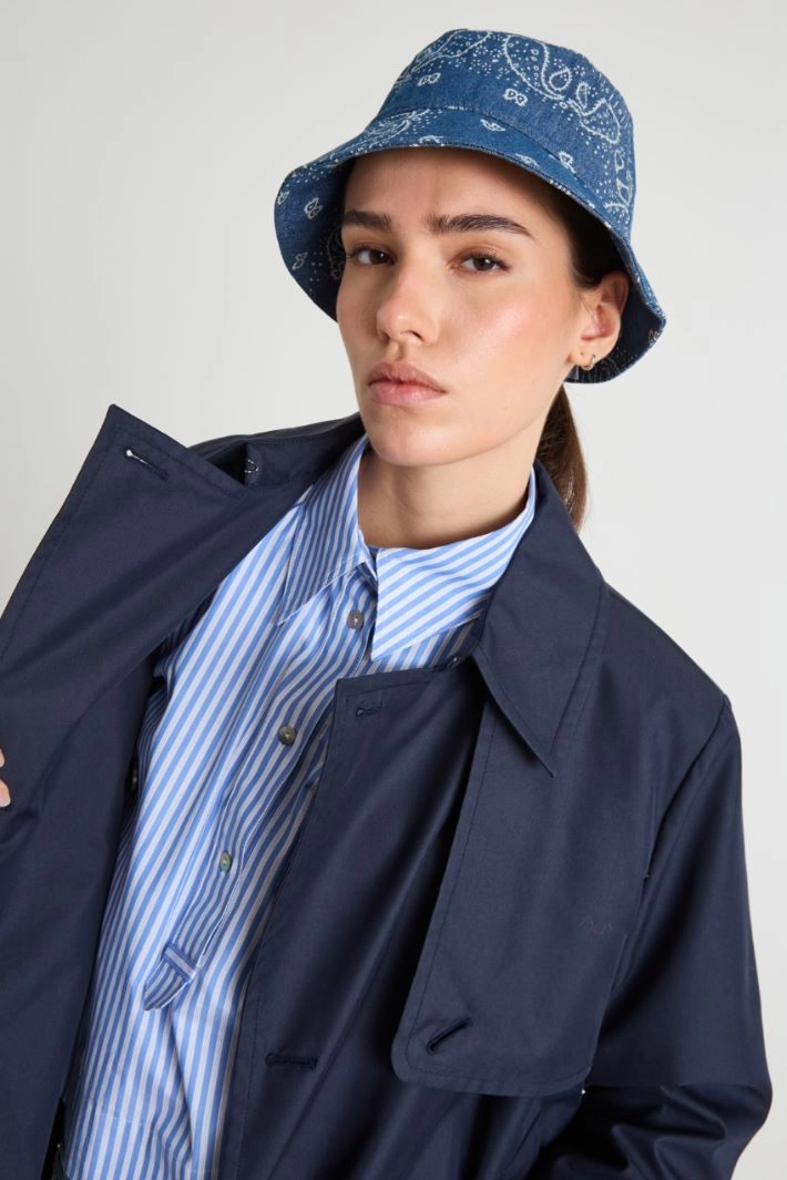 Denim bucket hat - BLUE WHITE