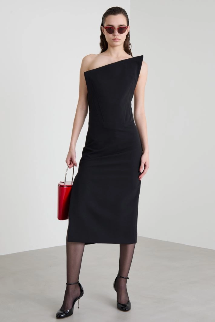 Asymmetrical dress - BLACK