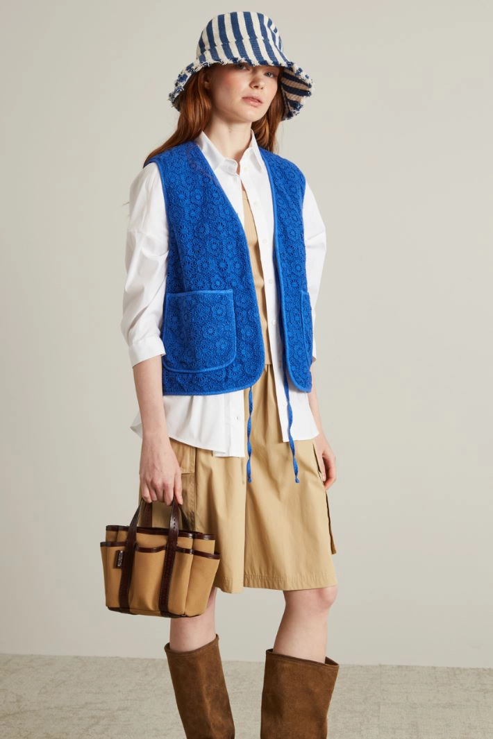 Cotton hat - WHITE BLUE