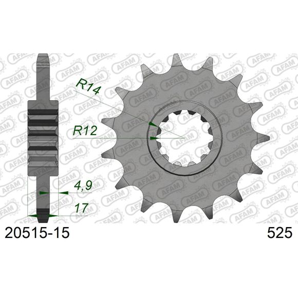 AFAM 525 Chain Kit Steel TypeRef: Aa0496 / Kit101281