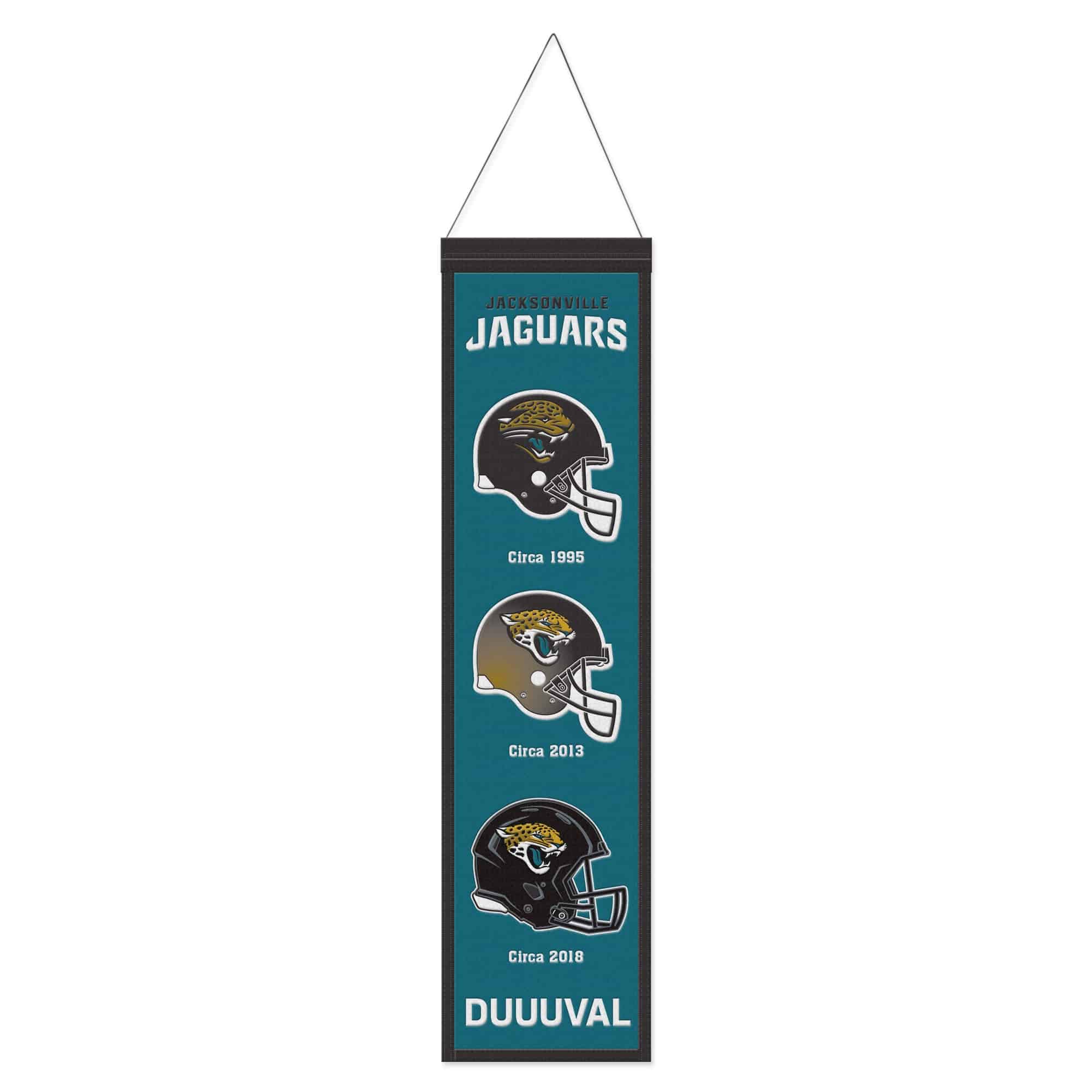 Jacksonville Jaguars Logo Evolution NFL Wool Banner