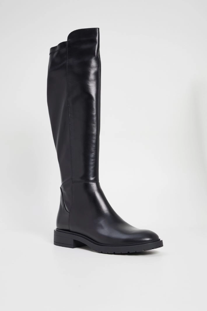 High leather boots - BLACK