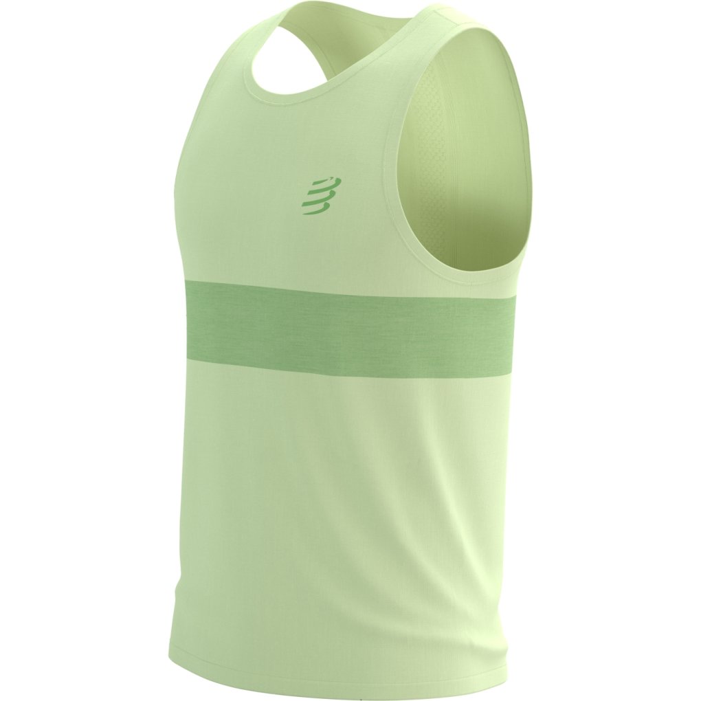 Compressport Performance Running Tank Top Men - cream/neon green